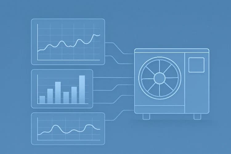 Elektrības cenas diagramma blakus gaiss-ūdens siltumsūknim